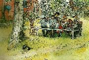 Carl Larsson frukost under stora bjorken Spain oil painting artist